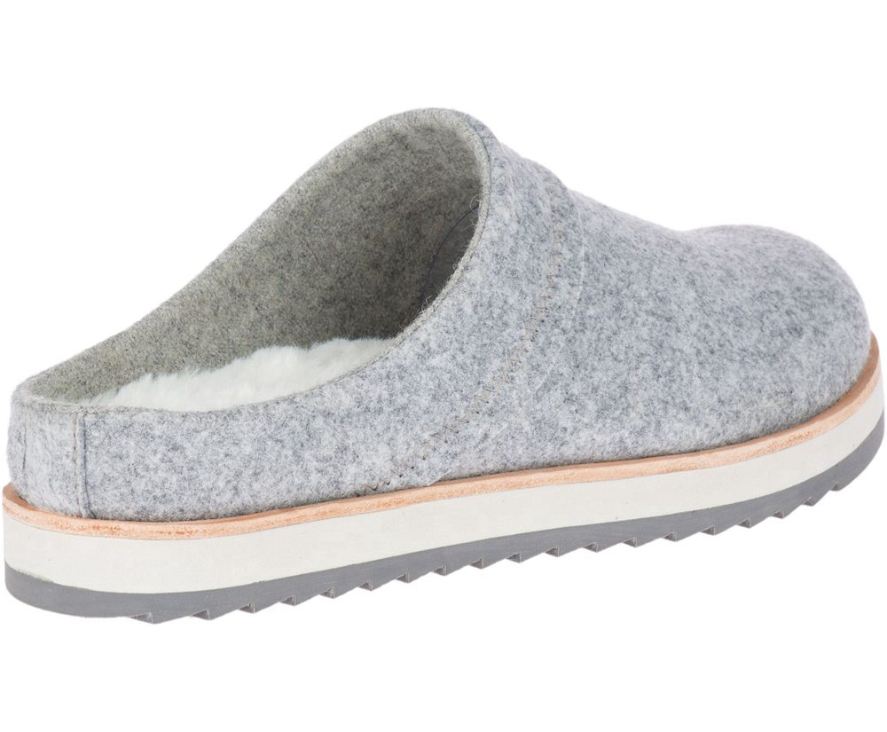 Merrell Slip Ons Grey - Juno Clog Wool - Womens 38XBYMTOP